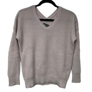 Vince Lavender Purple Pullover V Neck Waffle Ribbed Sweater Womens Size XS